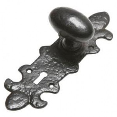 Black Antique Knob on Plate